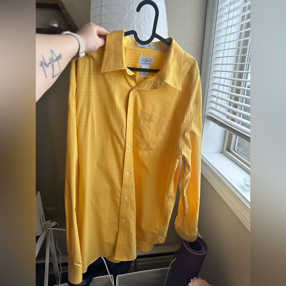 LL Bean Button Down Long Sleeve Top Size XL reg